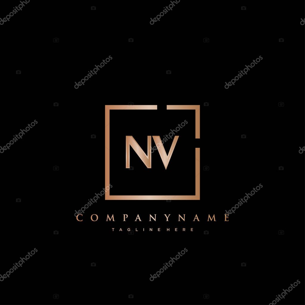 NV Initial Luxury logo vector.