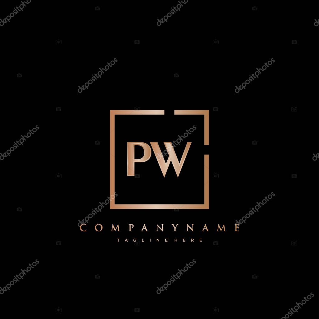 PW Initial Luxury logo vector.
