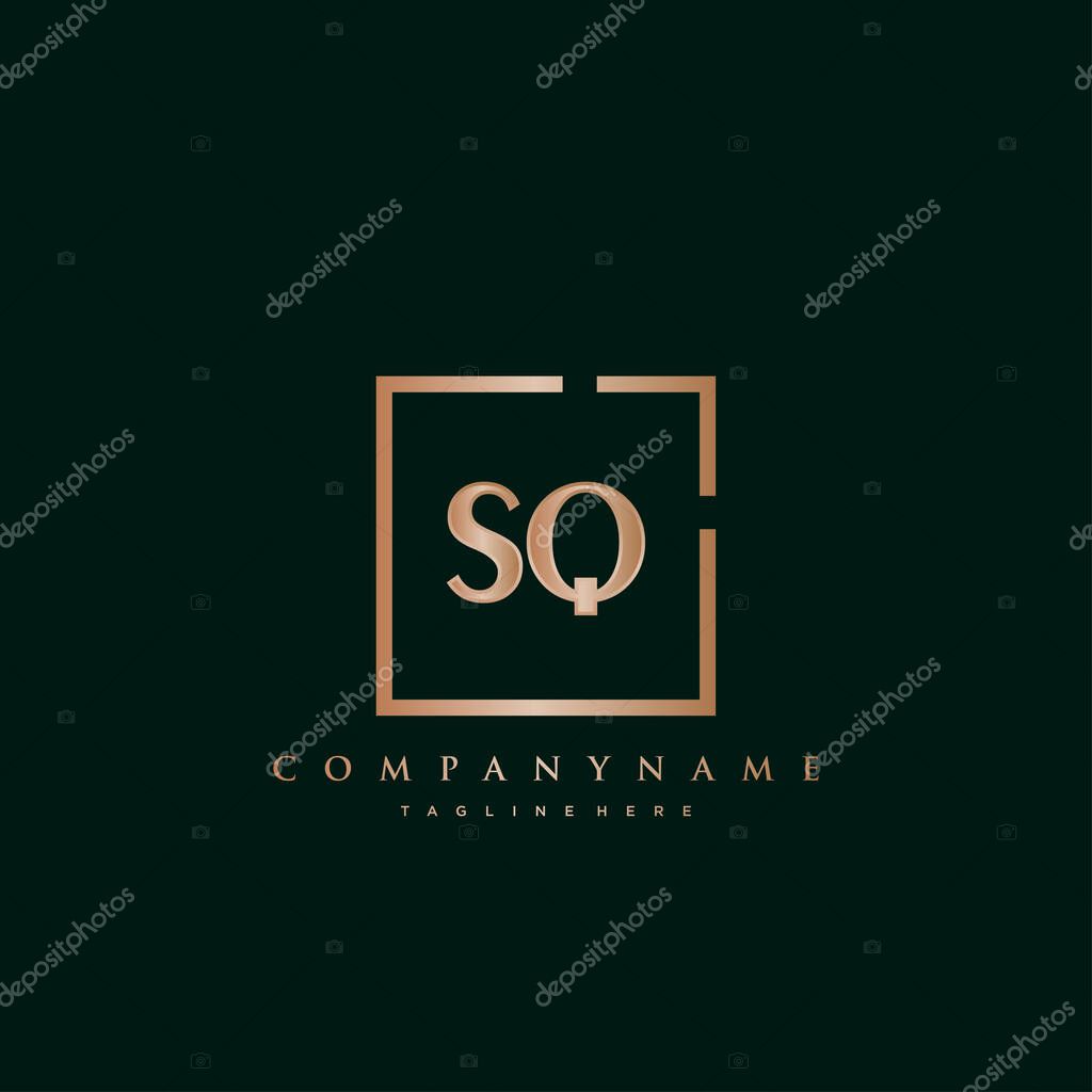 SQ Initial Luxury logo vector.