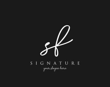 SF Letter Signature Logo Template Vector