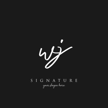 WJ Letter Signature Logo Template Vector