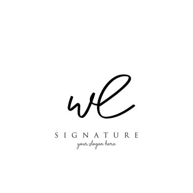 WL Letter Signature Logo Template Vector