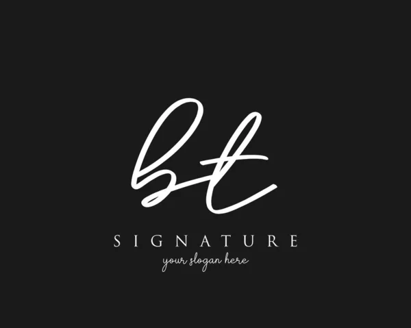 Brief Handtekening Handtekening Logo Model Vector — Stockvector