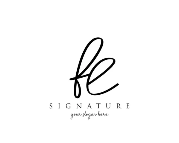 Letter Signature Logo Template Vector — ストックベクタ