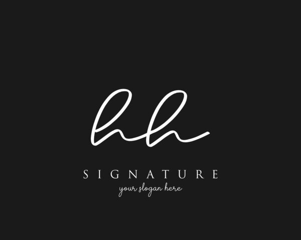 HH Letter Signature Logo Template Vector