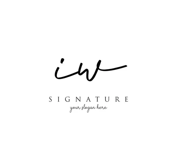 Iw字母签名标志模板向量 — 图库矢量图片