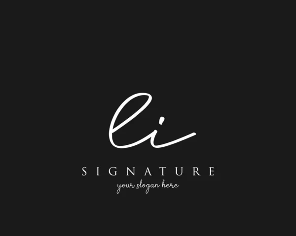 Letter Signature Logo Template Vector — Stock Vector