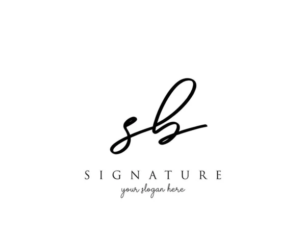 Brief Handtekening Handtekening Logo Model Vector — Stockvector