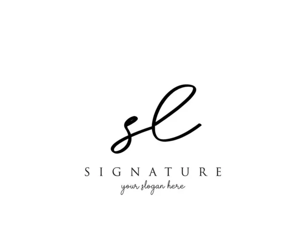 Letter Signature Logo Template Vector — ストックベクタ