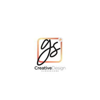 GS Signature letter Logo Template Vector