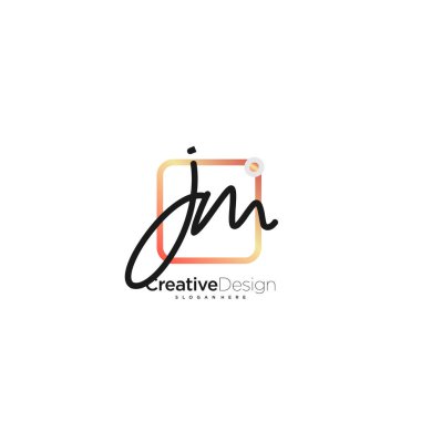 JM Signature letter Logo Template Vector