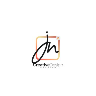 JN Signature letter Logo Template Vector
