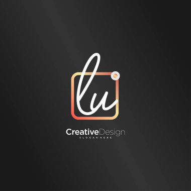 LU Signature letter Logo Template Vector