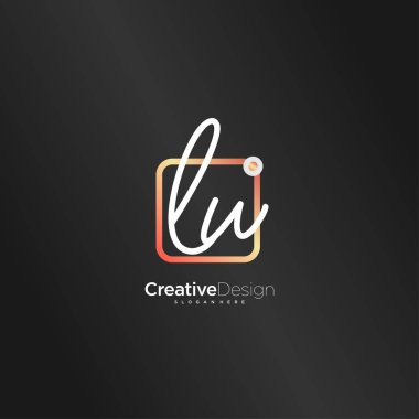 LW Signature letter Logo Template Vector