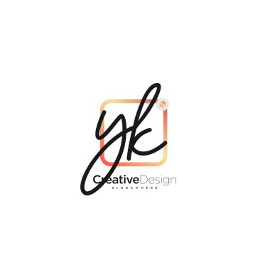 YK Signature letter Logo Template Vector