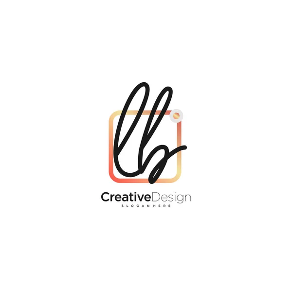 Signature Letter Logo Template Vector — ストックベクタ