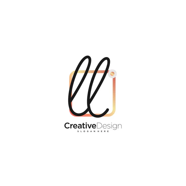 Carta Firma Logo Plantilla Vector — Vector de stock