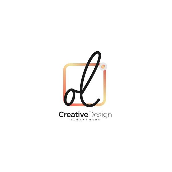 Signature Letter Logo Template Vector — 스톡 벡터