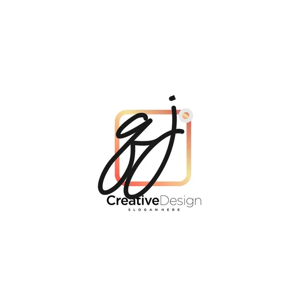 Carta Firma Logo Plantilla Vector — Vector de stock