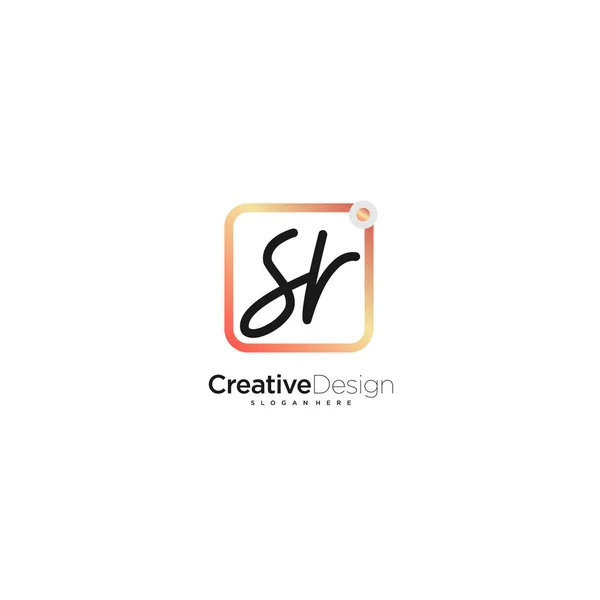 Carta Firma Logo Plantilla Vector — Vector de stock