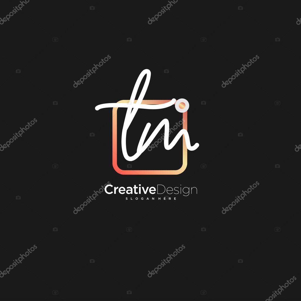 TM Signature letter Logo Template Vector