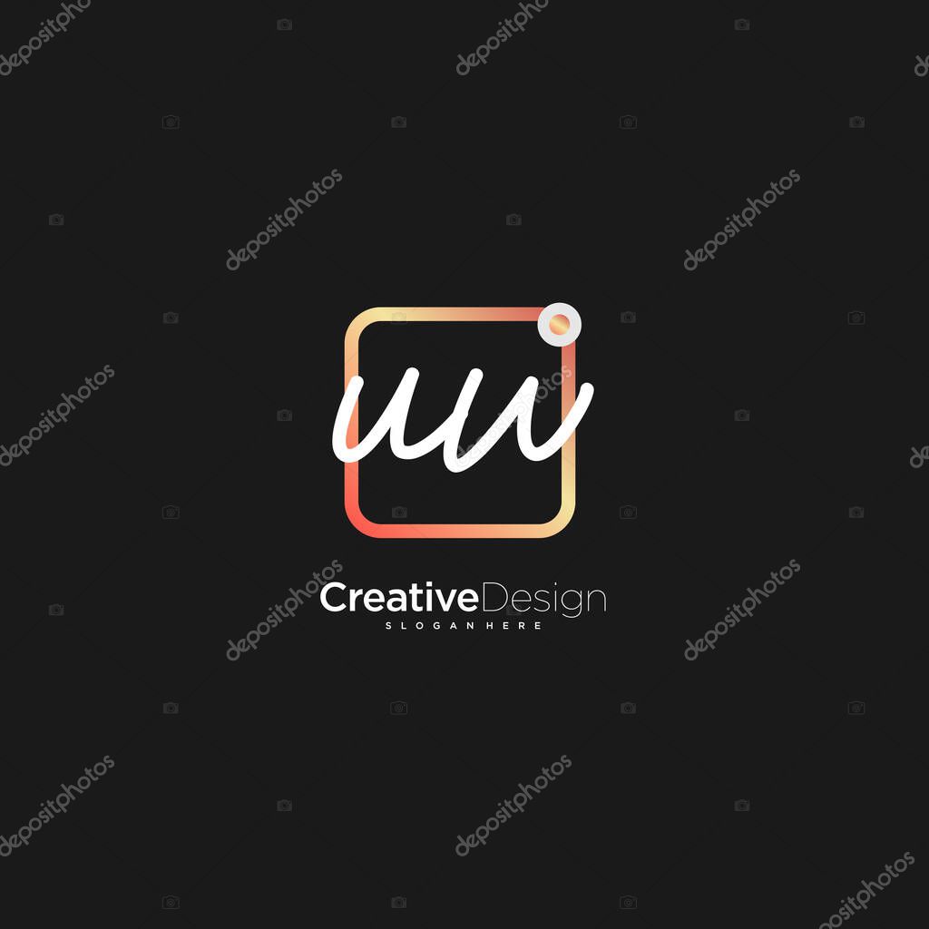 UW Signature letter Logo Template Vector
