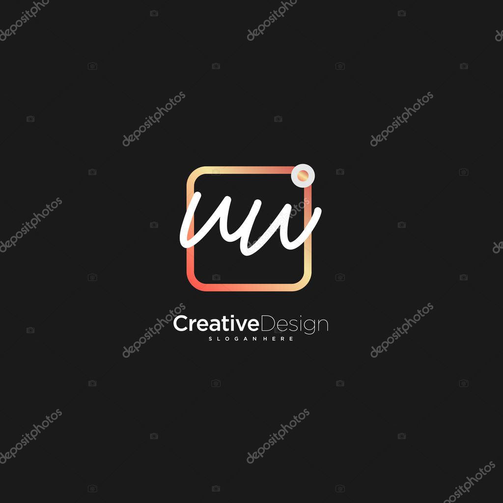 WW Signature letter Logo Template Vector
