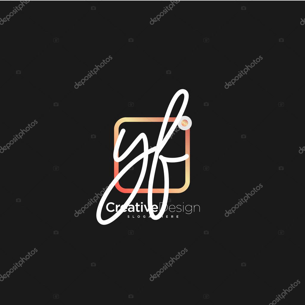 YF Signature letter Logo Template Vector