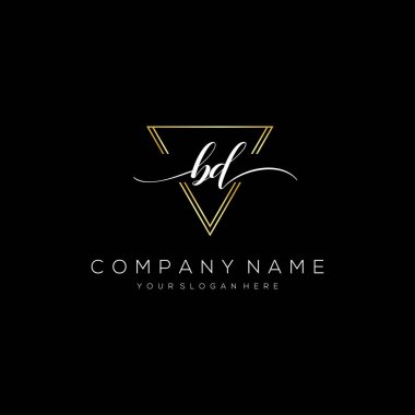BD İlk El Yazısı Logosu Vektörü, İş, Güzellik, Moda ve Bir Diğer.