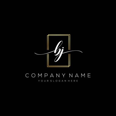 BJ İlk El Yazısı Logosu Vektörü, İş, Güzellik, Moda İçin Logo ve Bir Diğer.