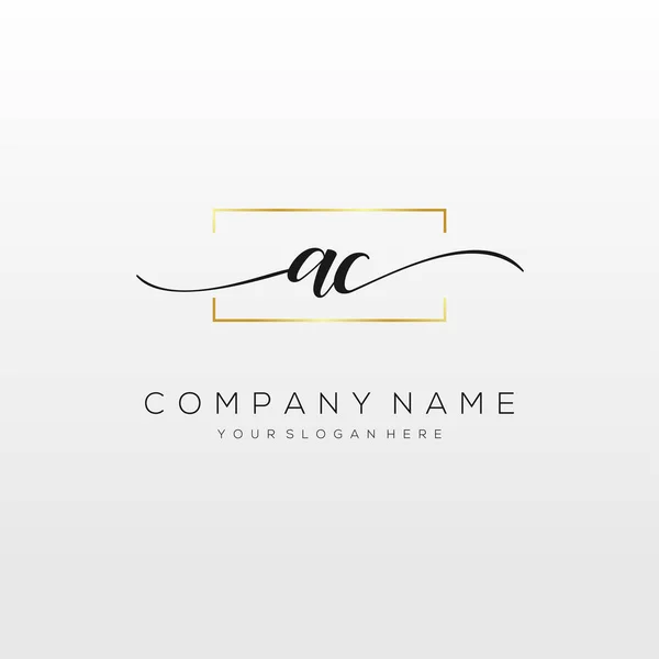 Vetor Inicial Logotipo Escrita Manual Logotipo Para Negócio Beleza Moda — Vetor de Stock