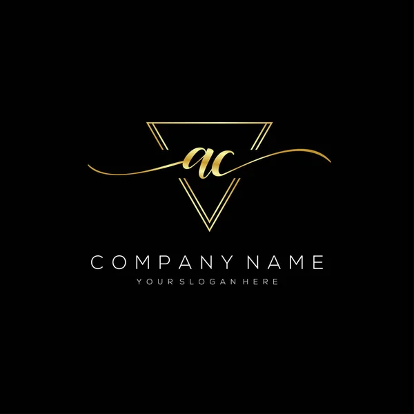 Initiële Handschrift Logo Vector Logo Voor Het Bedrijfsleven Schoonheid Mode — Stockvector
