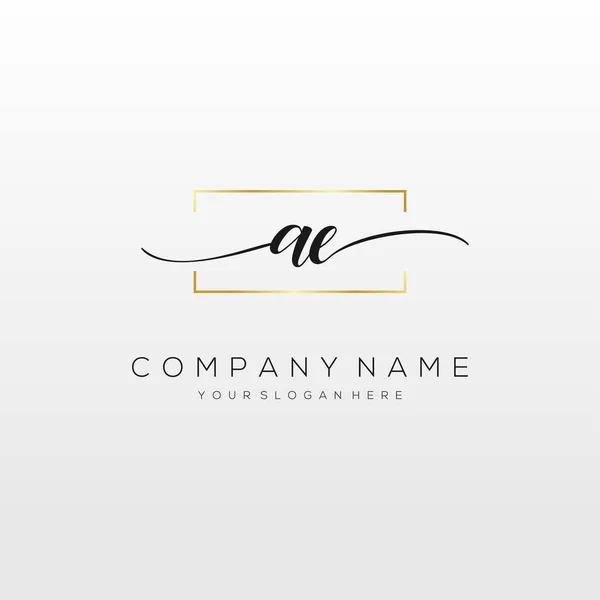 Initial Handwriting Logo Vector Logo Business Beauty Fashion Another — 스톡 벡터