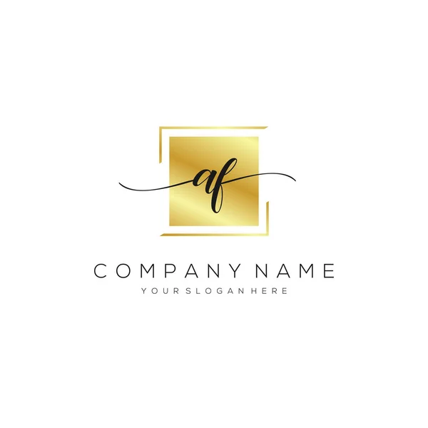 Initieel Handschrift Logo Vector Logo Business Beauty Fashion Nog Een — Stockvector