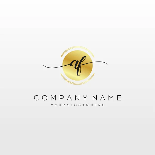 Initial Handwriting Logo Vector Logo Business Beauty Fashion Another — 스톡 벡터