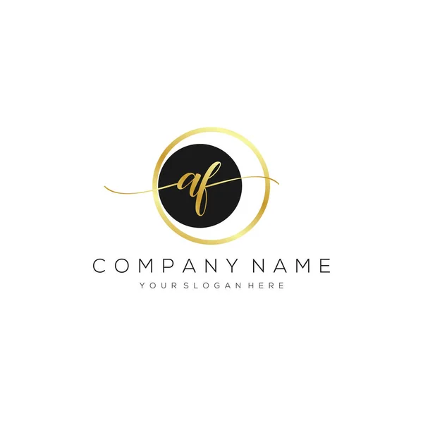 Initial Handwriting Logo Διάνυσμα Λογότυπο Για Επιχειρήσεις Ομορφιά Μόδα Και — Διανυσματικό Αρχείο