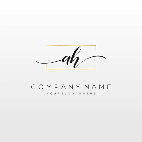 Initial Handwriting Logo Vector Logo Business Beauty Fashion Another — 스톡 벡터