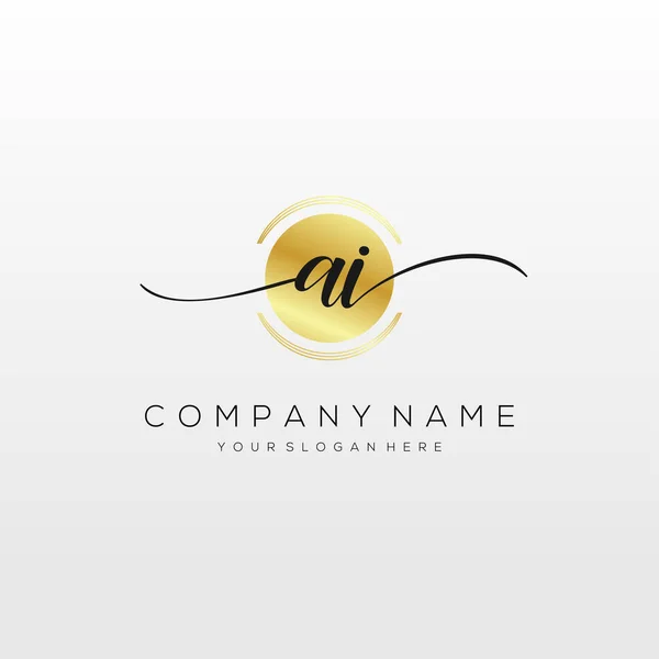 Initial Handwriting Logo Vector Logo Business Beauty Fashion Another — 스톡 벡터