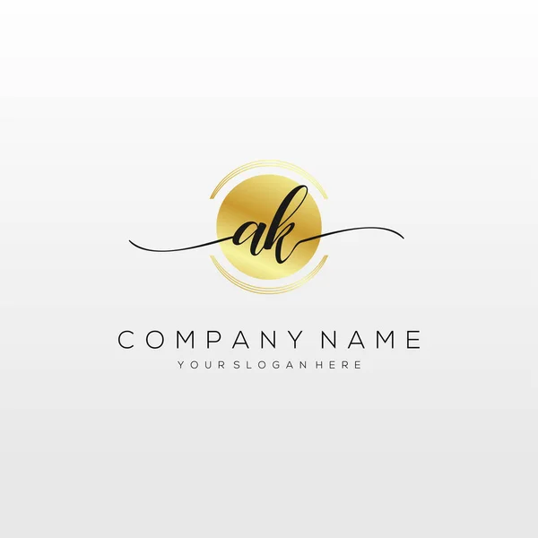 Initial Handwriting Logo Vecteur Logo Pour Les Entreprises Beauté Mode — Image vectorielle