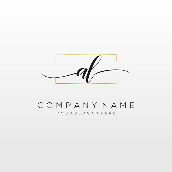 Initial Handwriting Logo Vector Logo Business Beauty Fashion Another — Stock Vector