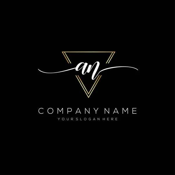 Initial Handwriting Logo Vector Logo Business Beauty Fashion Another — Stock Vector