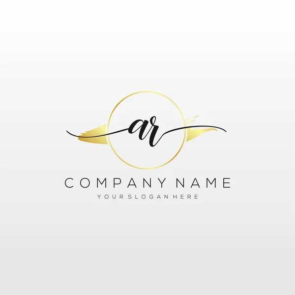 Initial Handwriting Logo Vector Logo Business Beauty Fashion Another — 스톡 벡터