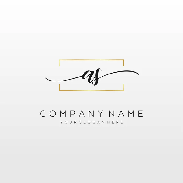 Initial Handwriting Logo Vector Logo Business Beauty Fashion Another — Stock Vector