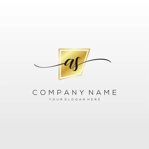 Como Vetor Inicial Logotipo Escrita Manual Logotipo Para Negócio Beleza — Vetor de Stock
