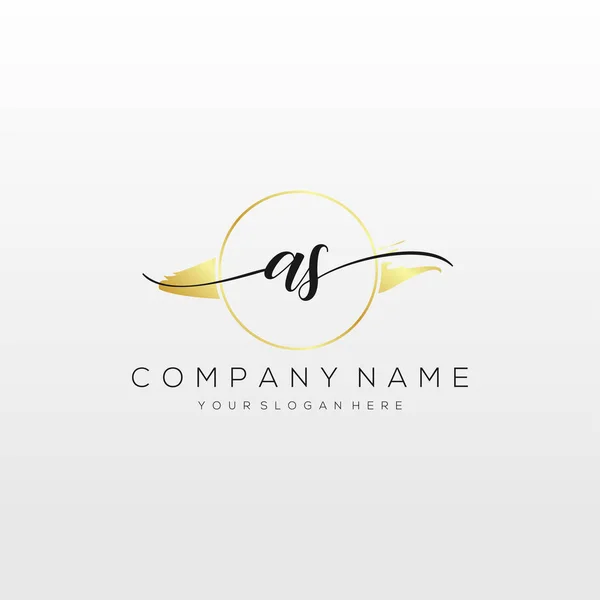 Como Vetor Inicial Logotipo Escrita Manual Logotipo Para Negócio Beleza — Vetor de Stock