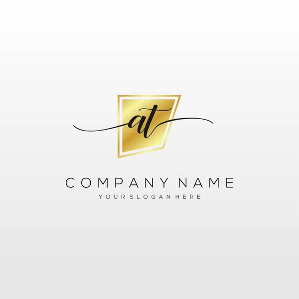 Vector Inicial Del Logotipo Escritura Mano Logotipo Para Negocio Belleza — Vector de stock