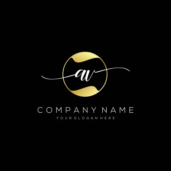 Initial Handwriting Logo Vector Logo Business Beauty Fashion Another — 스톡 벡터