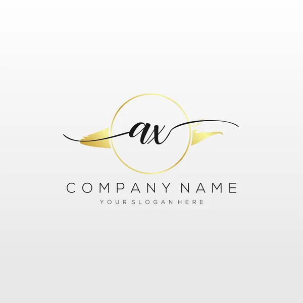 Initial Handwriting Logo Vector Logo Business Beauty Fashion Another — 스톡 벡터