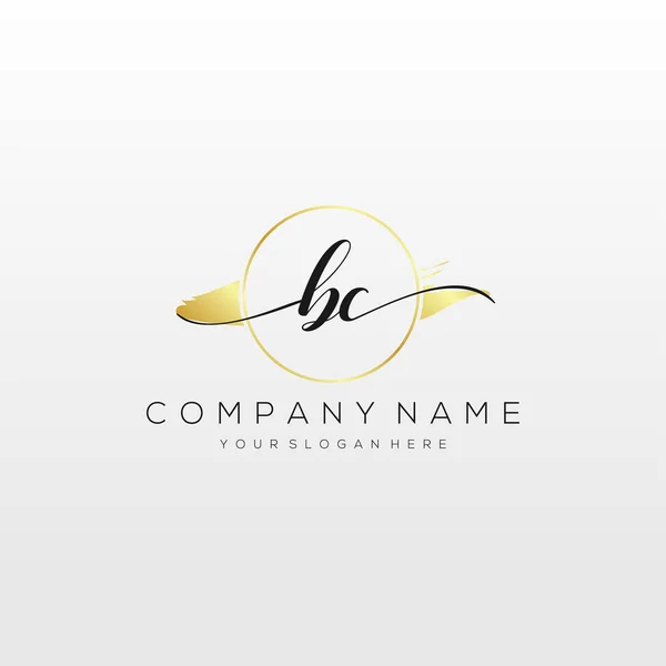 Initial Handwriting Logo Vecteur Logo Pour Les Entreprises Beauté Mode — Image vectorielle