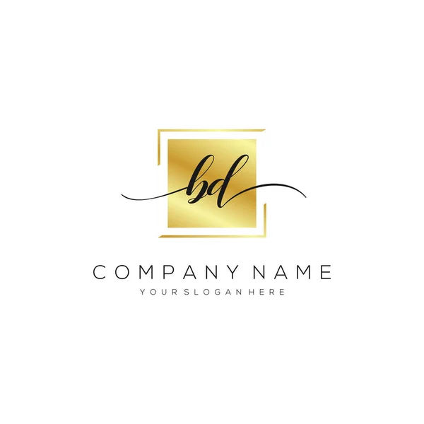 Initial Handwriting Logo Vector Logo Business Beauty Fashion Another — Stock Vector